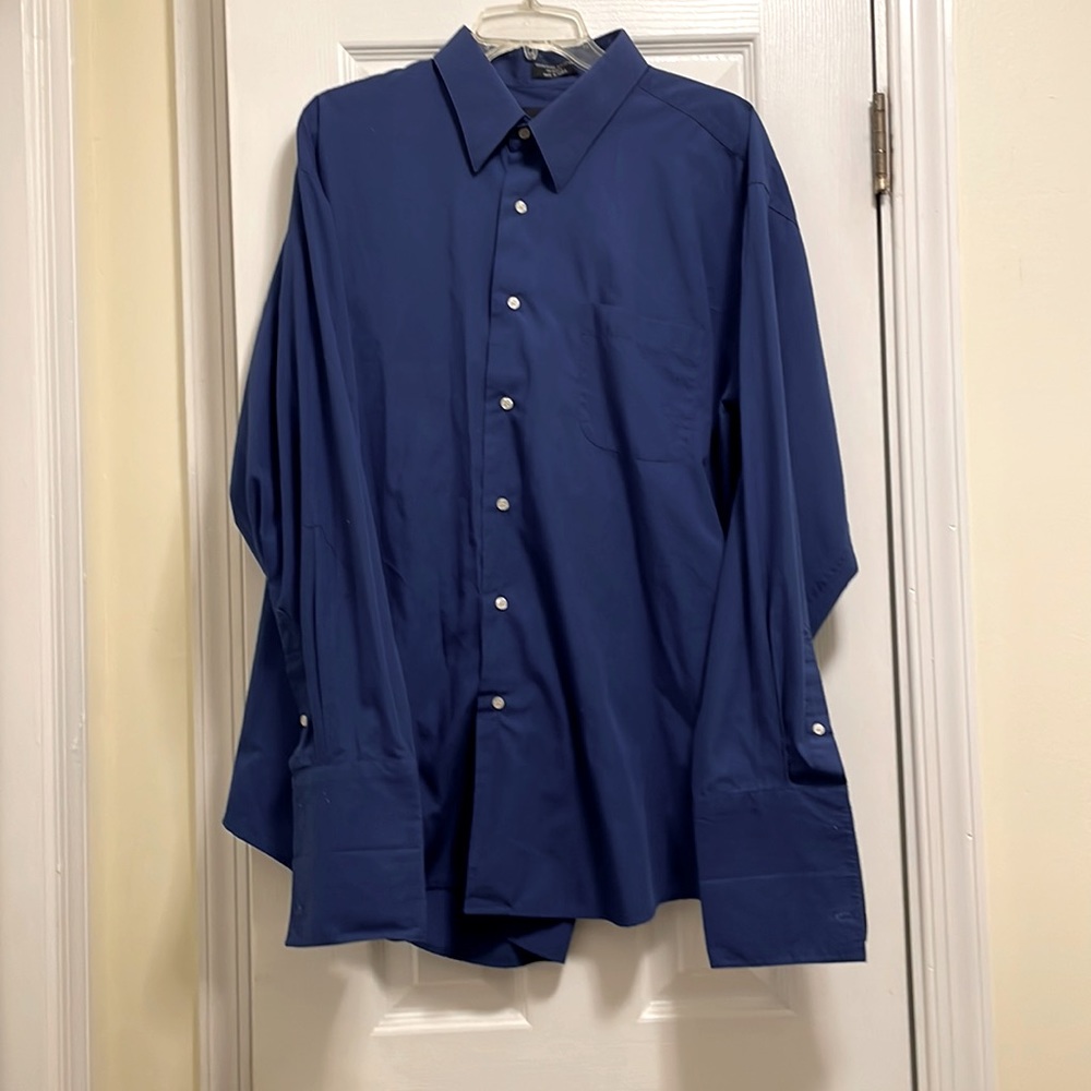 Navy Men’s Dress Button-Down Shirt by Giorgio Brutini, 17.5, 34/35, XL